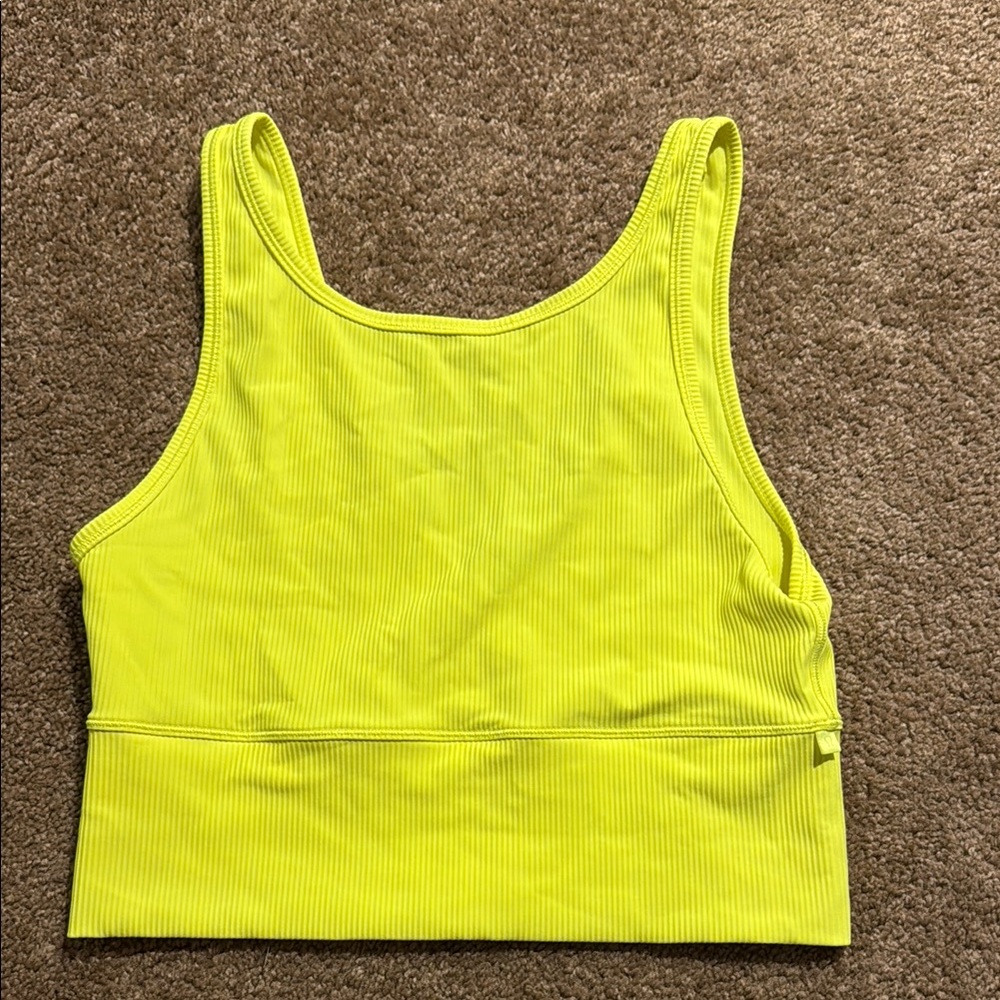 Neon Yellow Lululemon cropped tank